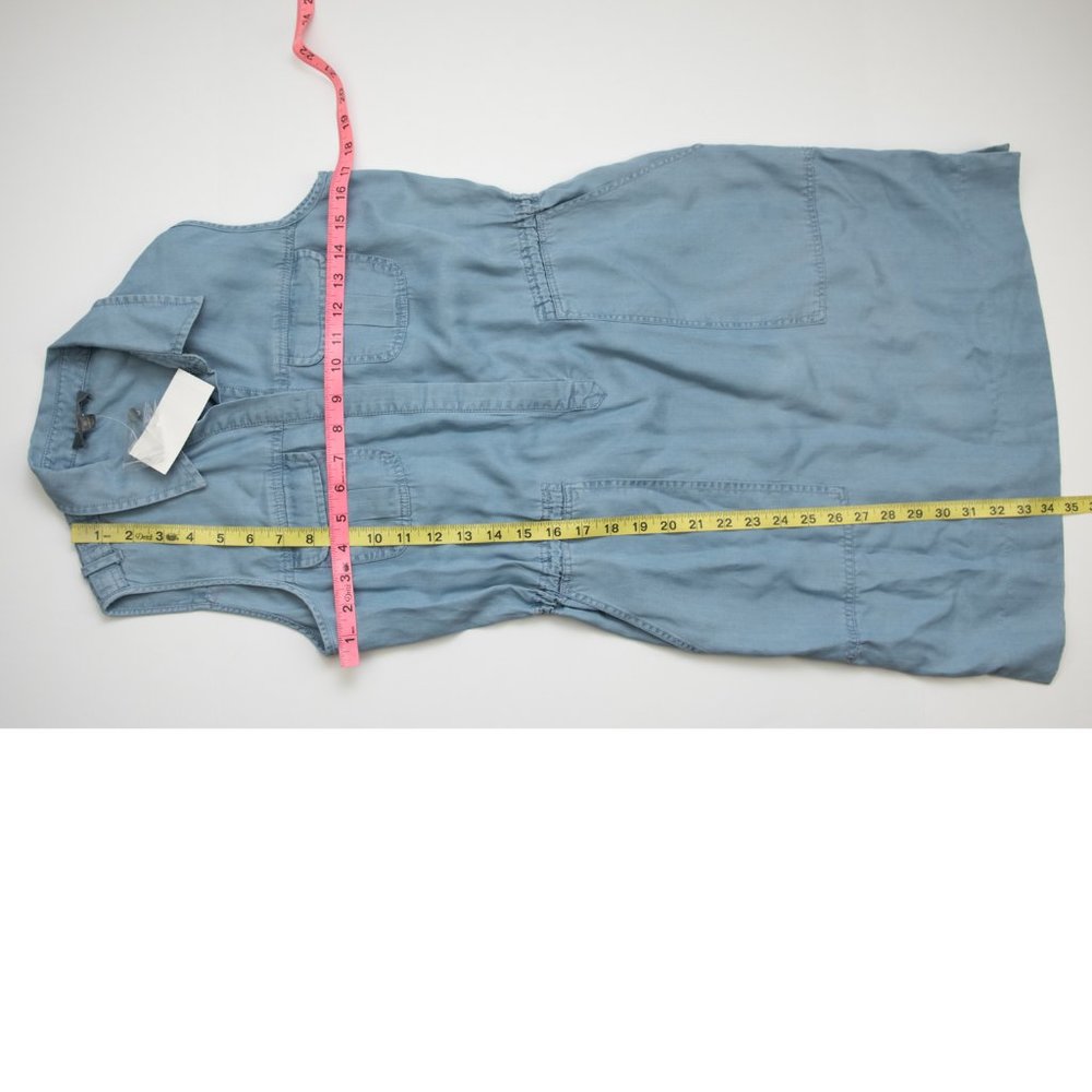 Neiman Marcus Denim Mini Dress Sleeveless Soft Lyocell Blue Size Small New - Picture 7 of 7